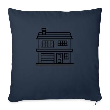 Maison Propriété - Housse de coussin décorative 45 x 45 cm - bleu marine - Devant