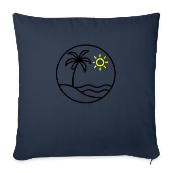 Palmier Île de l’océan - Housse de coussin décorative 45 x 45 cm - bleu marine - Devant