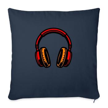 Headphone icon music - Sofa pillowcase 17,3'' x 17,3'' (45 x 45 cm) - navy - Front
