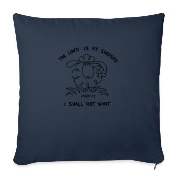 Le Seigneur est mon berger - Housse de coussin décorative 45 x 45 cm - bleu marine - Devant
