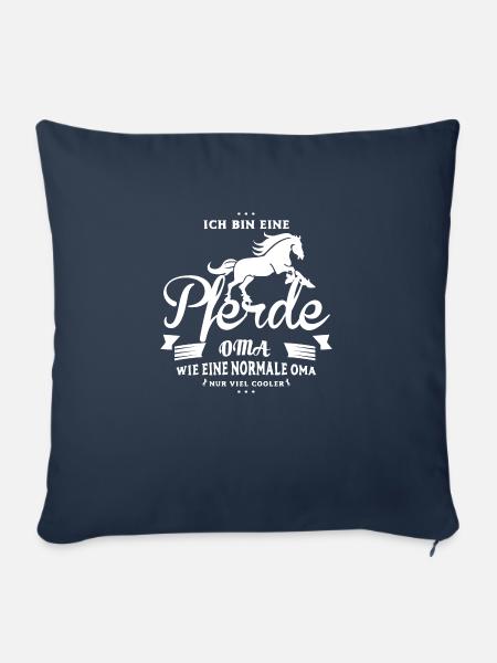 Pferde Oma - Sofakissenbezug 45 x 45 cm - Navy