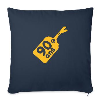 label 90 years - Sofa pillowcase 17,3'' x 17,3'' (45 x 45 cm) - navy - Front