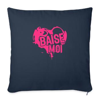 heart love heart fuck me - Sofa pillowcase 17,3'' x 17,3'' (45 x 45 cm) - navy - Front