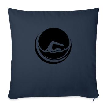 sun cool circle round logo swimming swimmer ver - Sofa pillowcase 17,3'' x 17,3'' (45 x 45 cm) - navy - Front