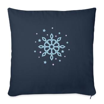 flocon de neige - Housse de coussin décorative 45 x 45 cm - bleu marine - Devant