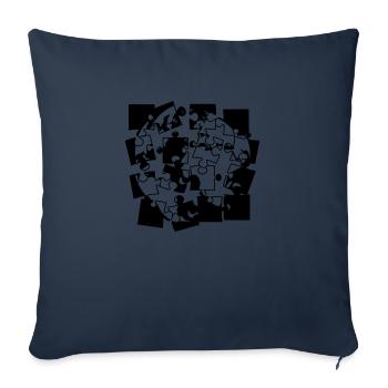 pièces de puzzle pièces de puzzle puzzle construire construire spi - Housse de coussin décorative 45 x 45 cm - bleu marine - Devant