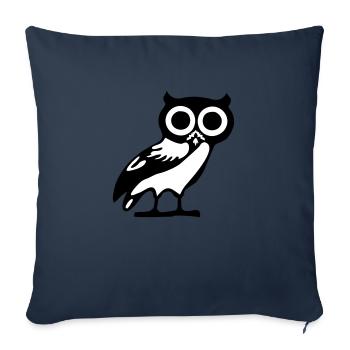 Owl - hibou - Housse de coussin décorative 45 x 45 cm - bleu marine - Devant