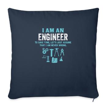I Am An Engineer... - Sofa pillowcase 17,3'' x 17,3'' (45 x 45 cm) - navy - Front