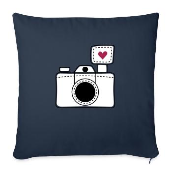 Amour de la caméra - Housse de coussin décorative 45 x 45 cm - bleu marine - Devant