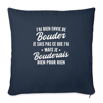 j'ai bien envie de bouder - Housse de coussin décorative 45 x 45 cm - bleu marine - Devant