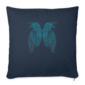 Hugin Munin - Housse de coussin décorative 45 x 45 cm - bleu marine - Devant