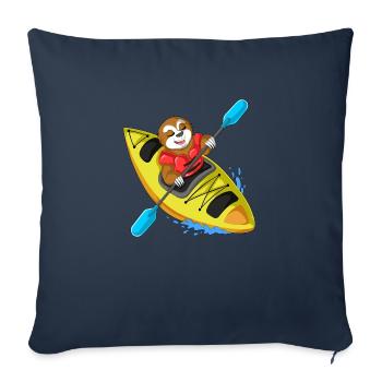 kayak paresseux - Housse de coussin décorative 45 x 45 cm - bleu marine - Devant