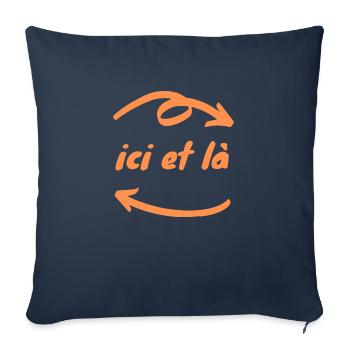 Ici et là flèches Direction Chemin (Orange) - Housse de coussin décorative 45 x 45 cm - bleu marine - Devant