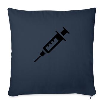 seringue - Housse de coussin décorative 45 x 45 cm - bleu marine - Devant