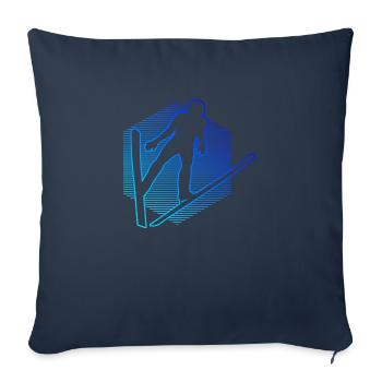 Ski Jumping Ski Jumpers Ski Flying Men Women - Sofa pillowcase 17,3'' x 17,3'' (45 x 45 cm) - navy - Front