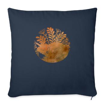 Lis - Renard - Housse de coussin décorative 45 x 45 cm - bleu marine - Devant