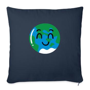 Terre - Housse de coussin décorative 45 x 45 cm - bleu marine - Devant
