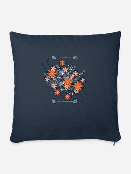 Land orange Blumen - Sofakissenbezug 45 x 45 cm - Navy