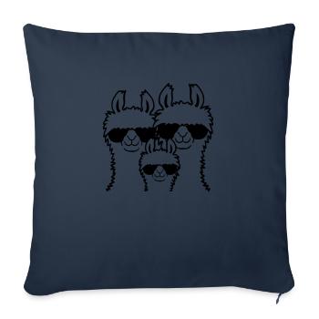 family llama parents child - Sofa pillowcase 17,3'' x 17,3'' (45 x 45 cm) - navy - Front