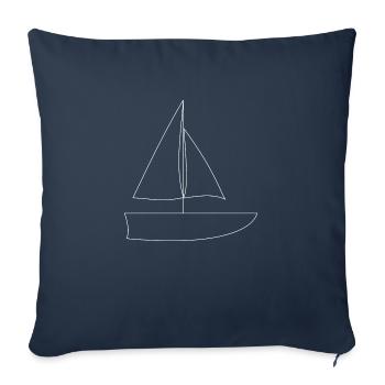 Voilier, Voilier, Voile - Housse de coussin décorative 45 x 45 cm - bleu marine - Devant