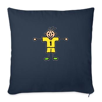 Goalkeeper Number One - Stick Figure Yellow Jersey - Sofa pillowcase 17,3'' x 17,3'' (45 x 45 cm) - navy - Front