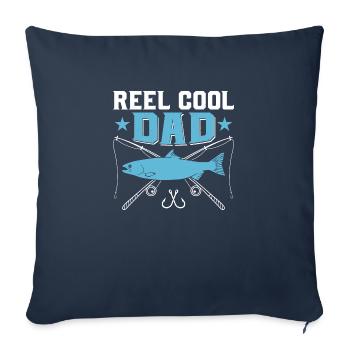 Reel Cool Papa Pêcheur pêcheur - Housse de coussin décorative 45 x 45 cm - bleu marine - Devant