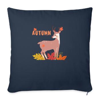Feuille Automne Arbre Orange Automne Feuilles Saison - Housse de coussin décorative 45 x 45 cm - bleu marine - Devant