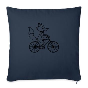 Fuchs Rides Bicycle Gift Idea Vector - Sofa pillowcase 17,3'' x 17,3'' (45 x 45 cm) - navy - Front