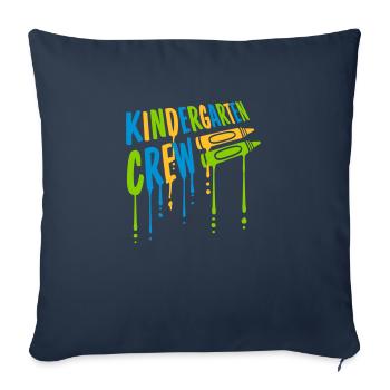 Crayons d’équipage de maternelle Friends Kindergarten - Housse de coussin décorative 45 x 45 cm - bleu marine - Devant