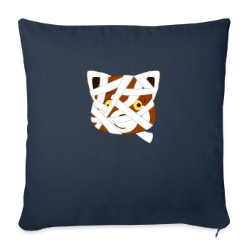 Panda roux déguisé en momie pour Halloween - Housse de coussin décorative 45 x 45 cm - bleu marine - Devant