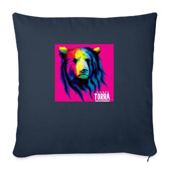 The pink Bear - Animal Portrait Pop Art Style - Sofa pillowcase 17,3'' x 17,3'' (45 x 45 cm) - navy - Front