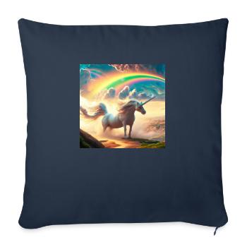 unicorn with a rainbow in a fantasy world - Sofakissenbezug 45 x 45 cm - Navy - Vorne