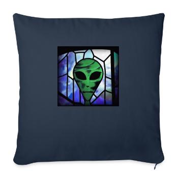 Stained glass alien - Sofa pillowcase 17,3'' x 17,3'' (45 x 45 cm) - navy - Front