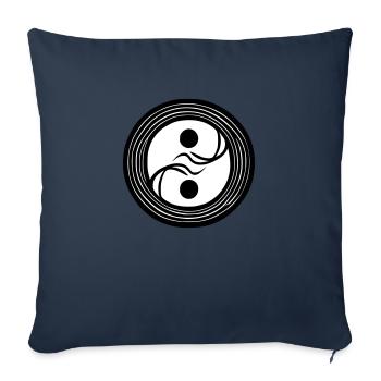Yin Yang Sign Symbol Peace Happiness Vector 4 - Sofa pillowcase 17,3'' x 17,3'' (45 x 45 cm) - navy - Front