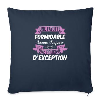 Fayot & Poucave idée cadeau Humoristique sarcasme - Housse de coussin décorative 45 x 45 cm - bleu marine - Devant