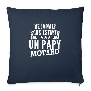 jamais sous-estimer un papy motard / papy motard - Housse de coussin décorative 45 x 45 cm - bleu marine - Devant