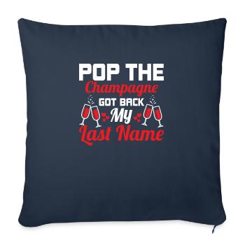 Pop Le a récupéré mon nom de famille Divorce Sq - Housse de coussin décorative 45 x 45 cm - bleu marine - Devant