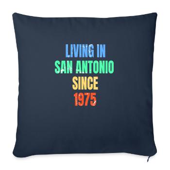 Retro Vintage Living In San Antonio Since 1975 - Sofa pillowcase 17,3'' x 17,3'' (45 x 45 cm) - navy - Front