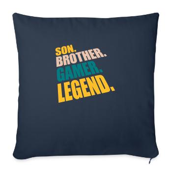 Fils Frère Gamer Légende - Housse de coussin décorative 45 x 45 cm - bleu marine - Devant
