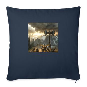 Peinture viking - Housse de coussin décorative 45 x 45 cm - bleu marine - Devant