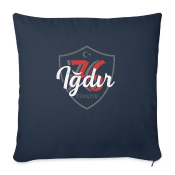 Iğdır - Housse de coussin décorative 45 x 45 cm - bleu marine - Devant