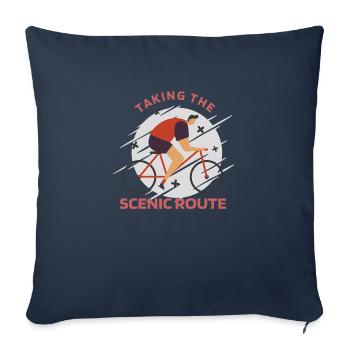 Taking The Scenic Route Retro Biking - Sofa pillowcase 17,3'' x 17,3'' (45 x 45 cm) - navy - Front