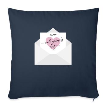 À propos de Happy Valentine - Housse de coussin décorative 45 x 45 cm - bleu marine - Devant