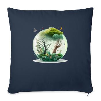 The miniature forest - Sofa pillowcase 17,3'' x 17,3'' (45 x 45 cm) - navy - Front