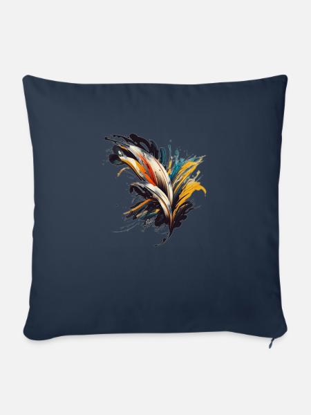 Die Kunst des modernen Pinselstrichs - Sofakissenbezug 45 x 45 cm - Navy