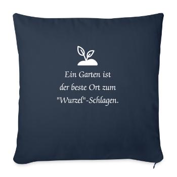 Lusitger Garten Spruch - Sofakissenbezug 45 x 45 cm - Navy - Vorne