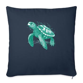 Les tortues sont de grandes et belles créatures marines - Housse de coussin décorative 45 x 45 cm - bleu marine - Devant