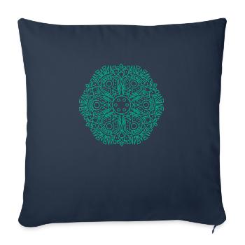 Motif Maya - Housse de coussin décorative 45 x 45 cm - bleu marine - Devant