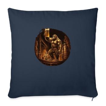 Gorilla taps beer in brewery - Sofa pillowcase 17,3'' x 17,3'' (45 x 45 cm) - navy - Front