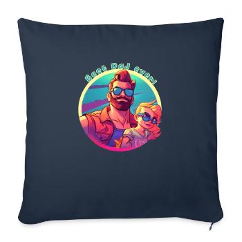 Meilleur papa de tous les temps! - Housse de coussin décorative 45 x 45 cm - bleu marine - Devant
